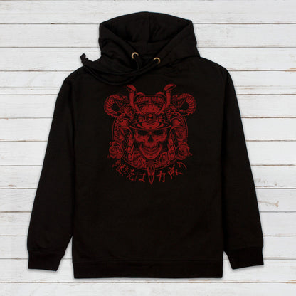 Japanese Samurai Hoodie Anime Manga Bushido Tattoo Skull Armour Yoroi Kanji Calligraphy Printed Mens Womens Sweatshirt Printed Hooded Top