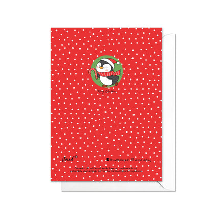 Christmas Greeting Card Kawaii Merry Xmas Tree New Year Winter Pretty Penguins Adorable Animals Cupcakes Retro Santa Claus Cute Gift - P59