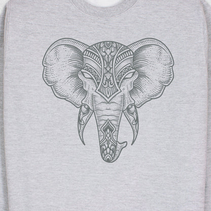 Elephant Art Sweatshirt Traditional Indian Henna Tattoo Gold Print Yoga Inspirational Lotus Mandala Hindu Printed Womens Mens Jumper Top