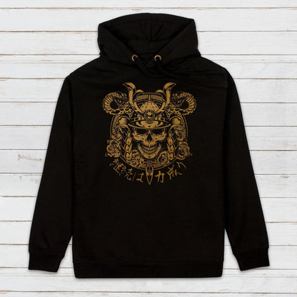 Japanese Samurai Hoodie Anime Manga Bushido Tattoo Skull Armour Yoroi Kanji Calligraphy Printed Mens Womens Sweatshirt Printed Hooded Top