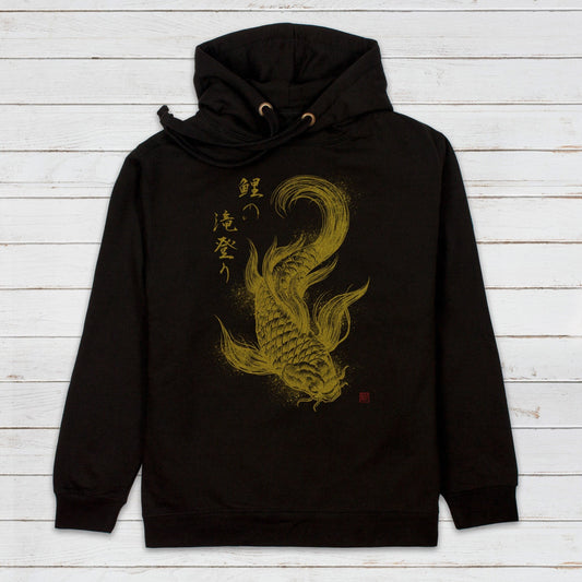 Japanese Koi Carp Hoodie Anime Manga Dragon Tattoo Martial Arts Kanji Calligraphy Sukajan Printed Mens Womens Sweatshirt Printed Hooded Top