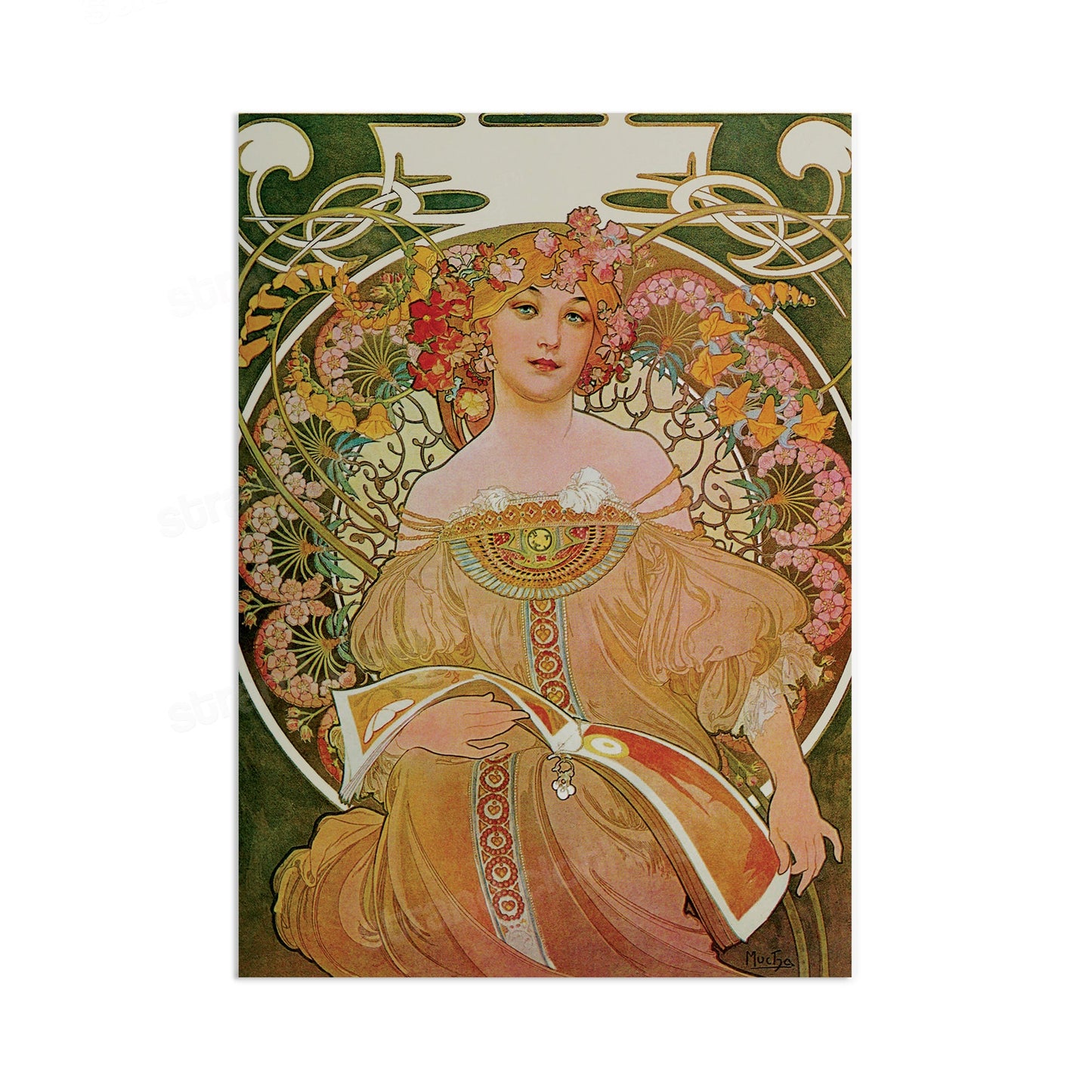 Alphonse Mucha Reverie Vintage Art Print Poster Wall Antique Book Quirky Illustration Fairy Princess Floral Victorian Edwardian Beautiful A3