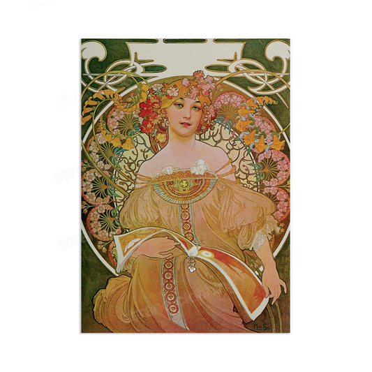 Alphonse Mucha Reverie Vintage Art Print Poster Wall Antique Book Quirky Illustration Fairy Princess Floral Victorian Edwardian Beautiful A3