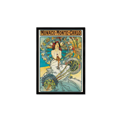 Framed Mounted Alphonse Mucha Monaco Monte Carlo Vintage Art Print Poster Wall Antique Quirky Illustration Fairy Floral Victorian Beautiful