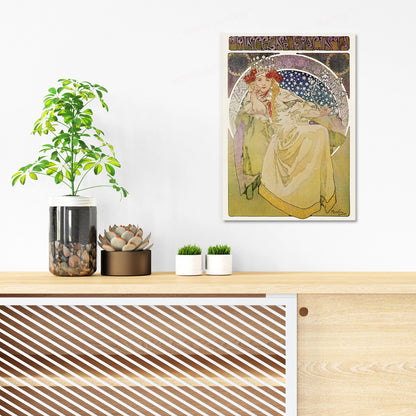 Alphonse Mucha Princess Hyacinth Vintage Art Print Poster Wall Antique Quirky Illustration Fairy Floral Victorian Edwardian Beautiful Moon