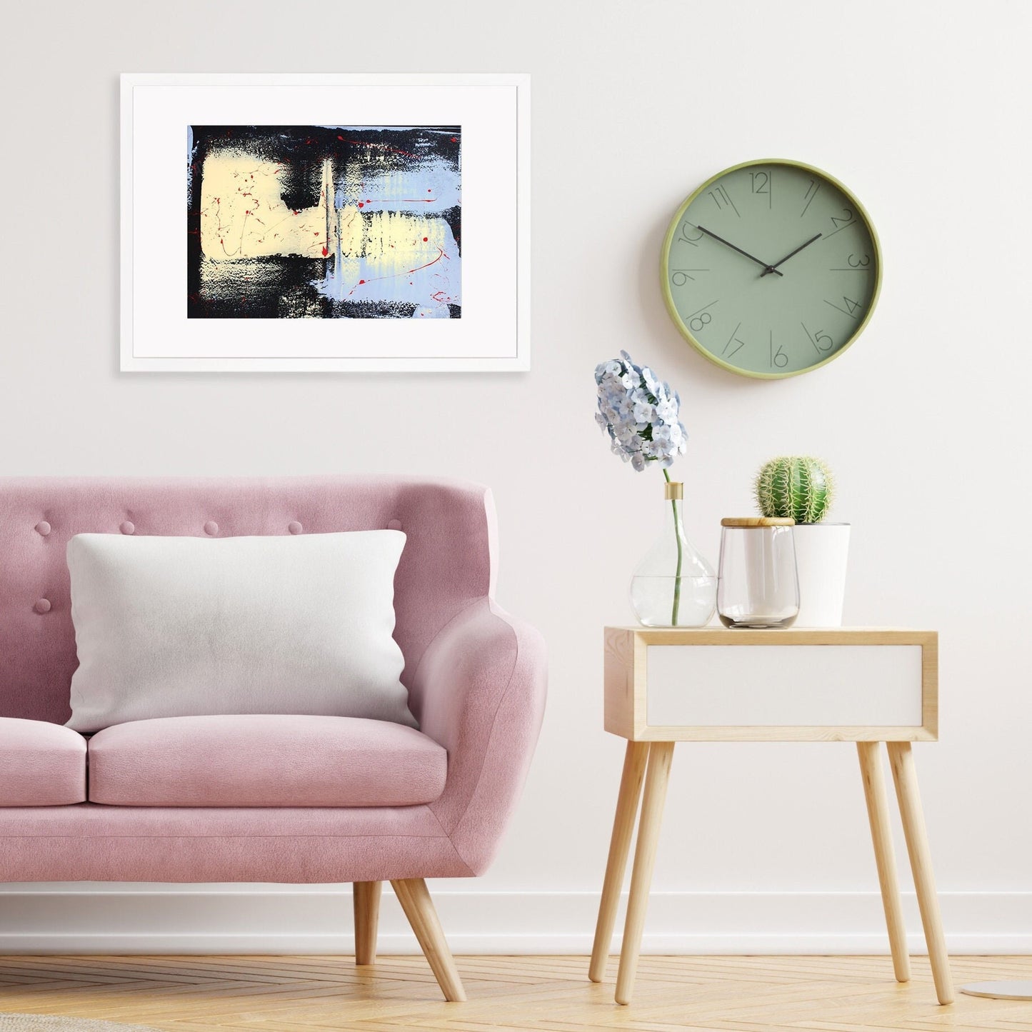 Contemporary Abstract Art Framed Mounted Wall Decor Print Poster Painting Original Modern Expressionism Original Unique Japanese Wabi Sabi