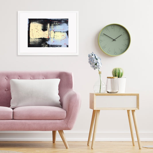Contemporary Abstract Art Framed Mounted Wall Decor Print Poster Painting Original Modern Expressionism Original Unique Japanese Wabi Sabi