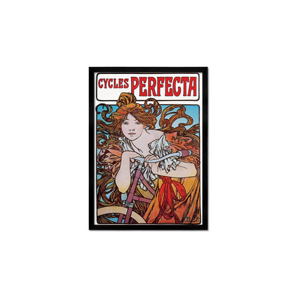 Framed Mounted Alphonse Mucha Cycles Perfecta Vintage Art Print Poster Wall Antique Quirky Illustration Fairy Bicycle Victorian Beautiful