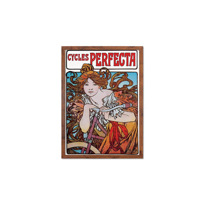 Framed Mounted Alphonse Mucha Cycles Perfecta Vintage Art Print Poster Wall Antique Quirky Illustration Fairy Bicycle Victorian Beautiful