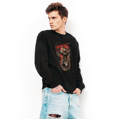 Japanese Samurai Cat Neko Sweatshirt Bushido Honour Japan Traditional Ukiyo-e Kawaii Martial Arts Anime Manga Mens Womens Printed Jumper Top
