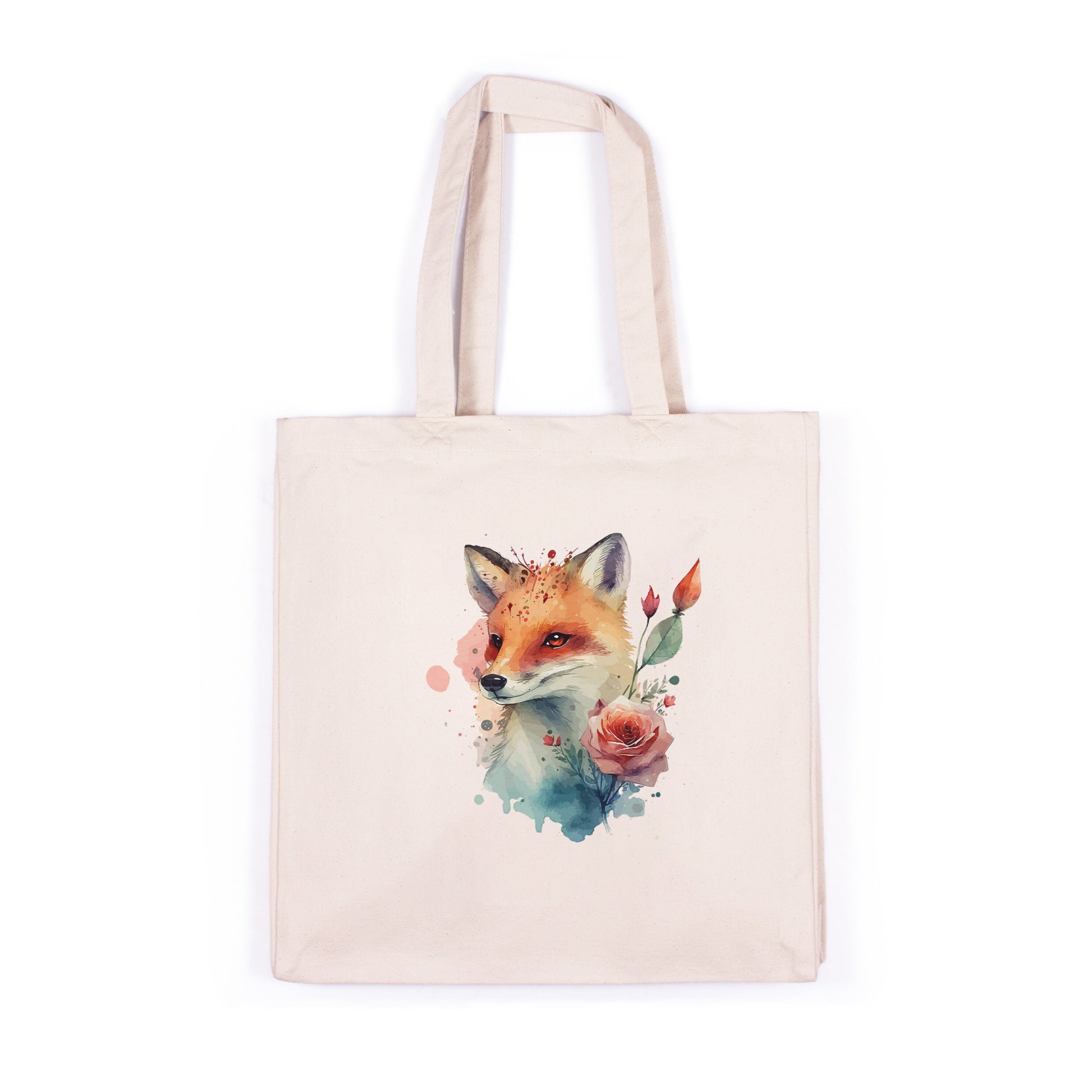Fox Canvas Tote Bag Kitsune Cub Wild Animal Nature Vegan Yoga Pretty Cute Kawaii Cotton Shopper Printed Eco Friendly Market Christmas Gift