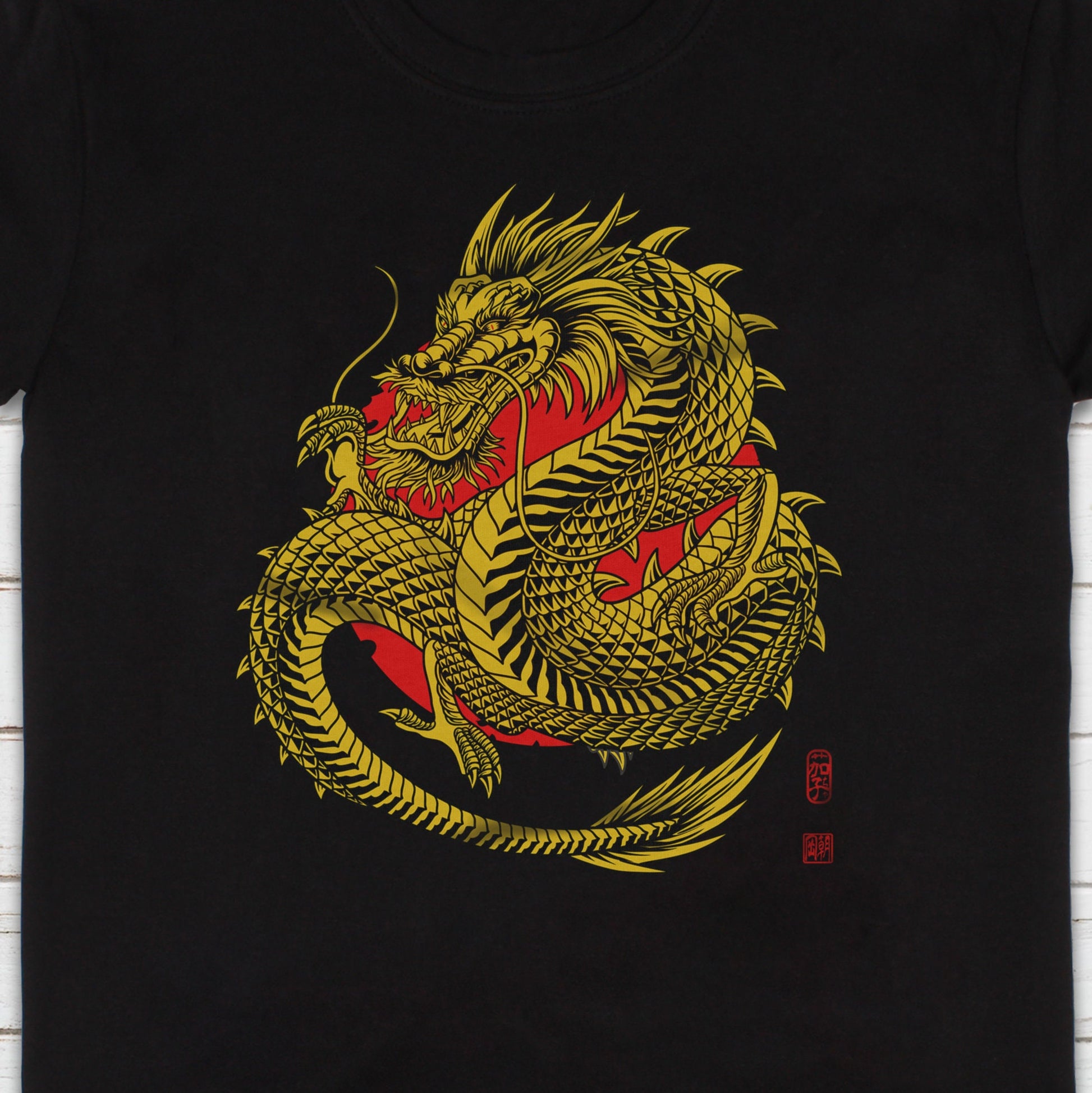 Japanese T Shirt Dragon T-Shirt Japan Traditional Chinese Ukiyo-e Dragon Bushido Principles Martial Arts Anime Manga Mens Womens Printed Tee