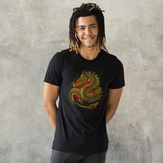 Japanese T Shirt Dragon T-Shirt Japan Traditional Chinese Ukiyo-e Dragon Bushido Principles Martial Arts Anime Manga Mens Womens Printed Tee