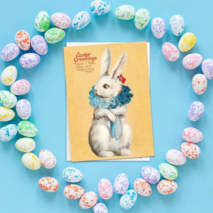 Weird Victorian Greeting Cards Easter Card Set Spring Sunday Edwardian Vintage Retro Adorable Kawaii Rabbit Bunny Funny Cute Flowers B17
