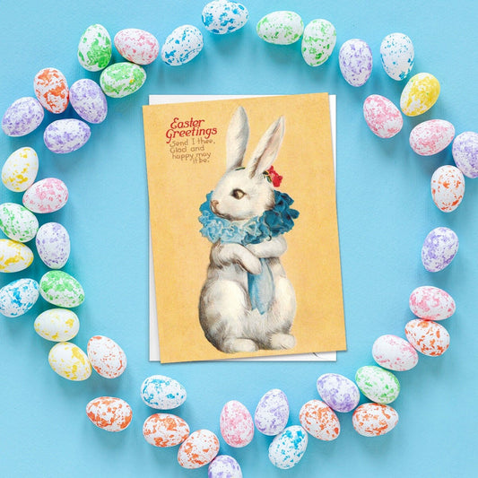 Weird Victorian Greeting Cards Easter Card Set Spring Sunday Edwardian Vintage Retro Adorable Kawaii Rabbit Bunny Funny Cute Flowers B17