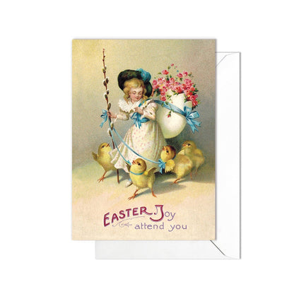 Weird Victorian Greeting Cards Easter Card Set Spring Sunday Edwardian Vintage Retro Egg Chicks Chickens Funny Shepherdess Cute Pretty S87