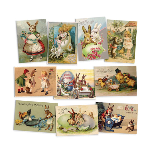 Victorian Weird Art Postcards Set of 10 Happy Easter Cards Postcard Pack Print Edwardian Era Period Aesthetic Creepy Funny Cute Unique Gift