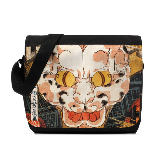 Japanese Ukiyo-e Messenger Bag Woodblock Art Utagawa Yoshifuji Mystery of Cat Monster Horror Japan Womens Mens Printed Cross Body Shoulder