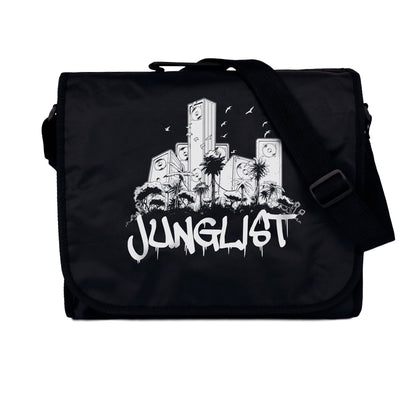 Junglist Sound System Record Bag Massive Drum and Bass Neurofunk LP Vinyl Amen Break DnB Rave Records DJ Mens Womens Messenger Shoulder Bag