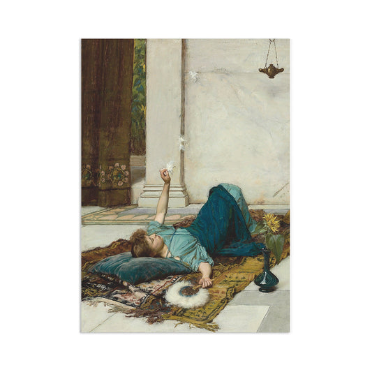 Dolce Far Niente Wall Art Print Poster Pre-Raphaelite John William Waterhouse Classic Painting Elegant Room Decor Beautiful Pretty Aesthetic