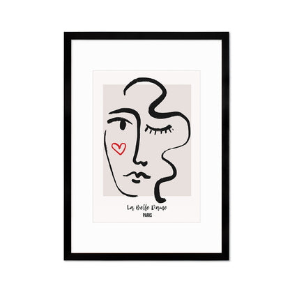 Framed Abstract Art Print Poster Wall Home Decor Modern Contemporary La Belle Dame Woman Face Vintage Paris France Beautiful Mid-century