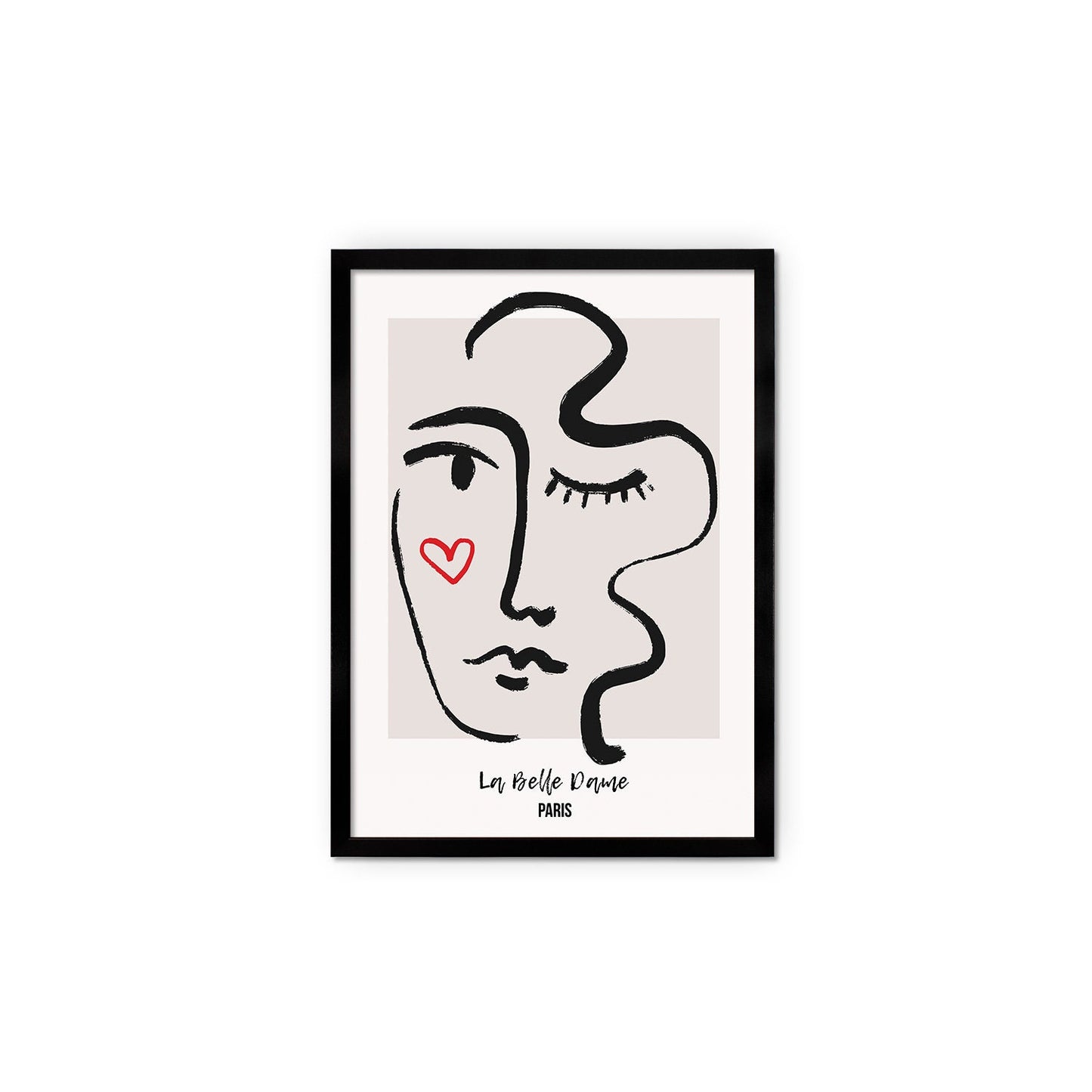 Framed Abstract Art Print Poster Wall Home Decor Modern Contemporary La Belle Dame Woman Face Vintage Paris France Beautiful Mid-century
