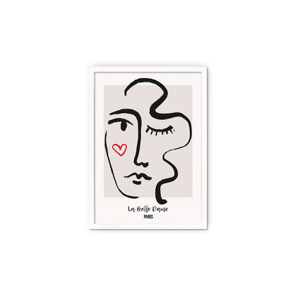 Framed Abstract Art Print Poster Wall Home Decor Modern Contemporary La Belle Dame Woman Face Vintage Paris France Beautiful Mid-century