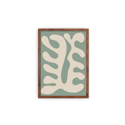 Framed Abstract Art Print Poster Wall Home Decor Modern Contemporary Green Matisse Leaf Cut-out Unique Minimal Organic Boho Mid-century Palm