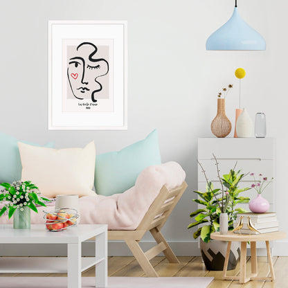 Framed Abstract Art Print Poster Wall Home Decor Modern Contemporary La Belle Dame Woman Face Vintage Paris France Beautiful Mid-century