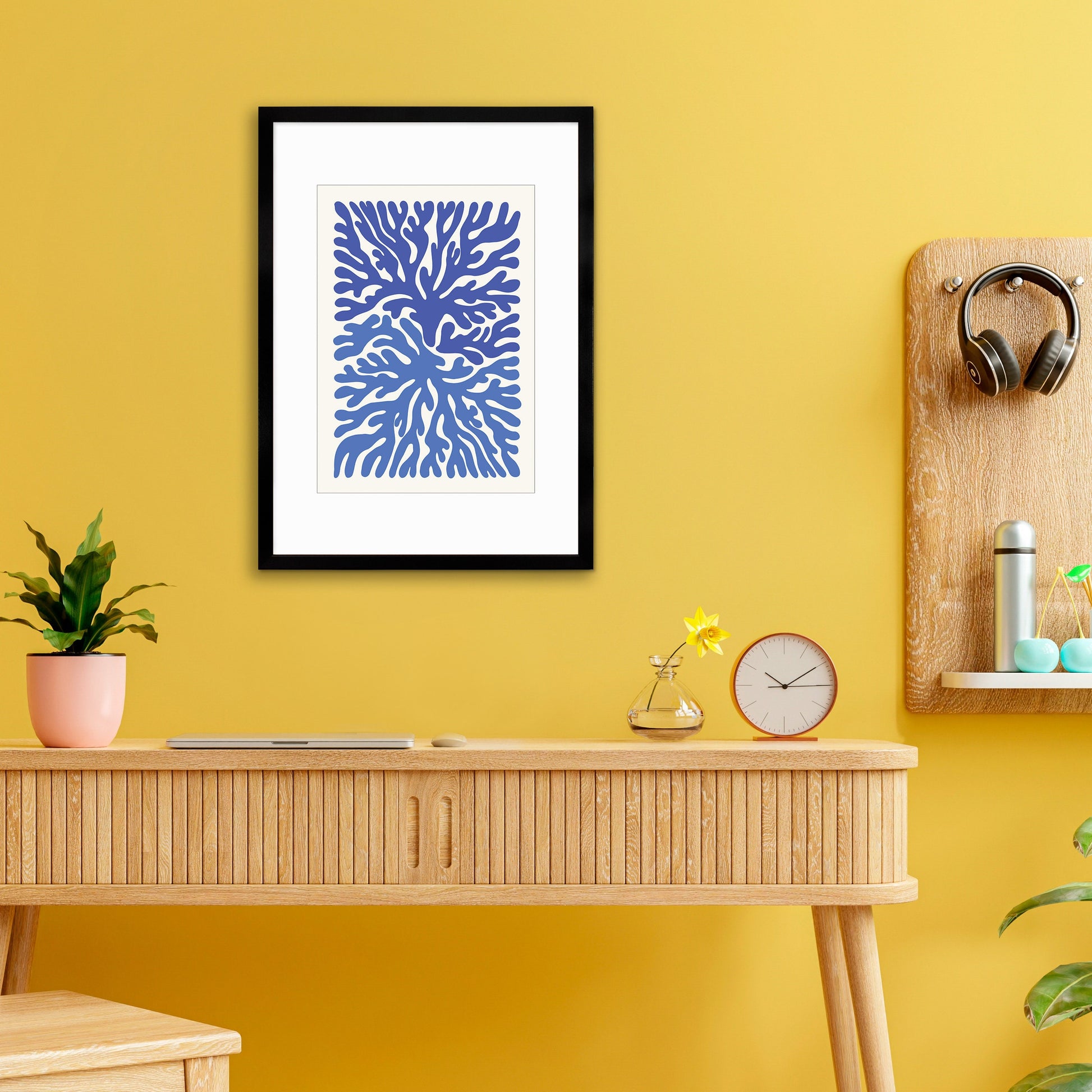 Framed Abstract Art Print Poster Wall Home Decor Modern Contemporary Underwater Ocean Original Unique Beautiful Minimal Organic Mid-century
