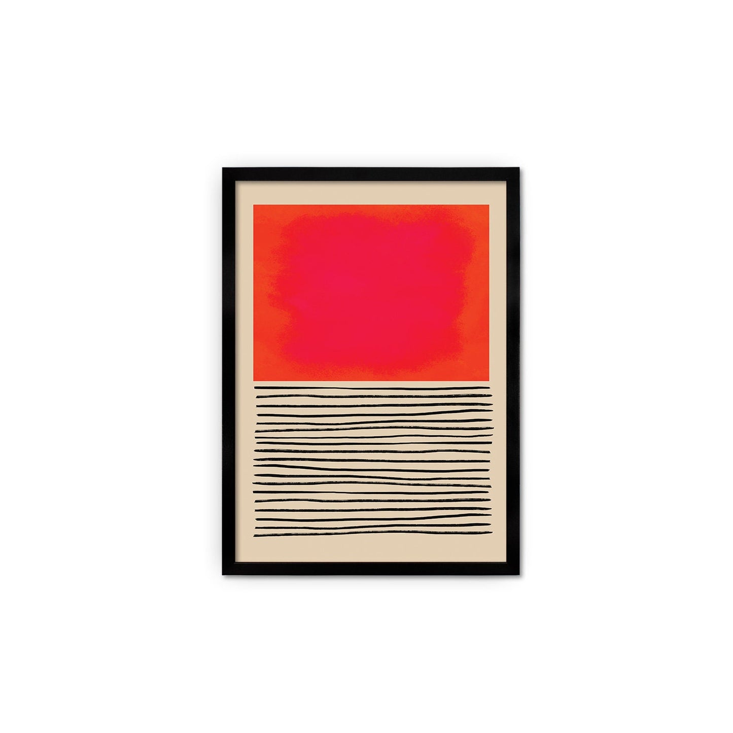 Framed Abstract Art Print Poster Wall Home Decor Modern Contemporary Pink Red Shapes Lines Colorful Unique Hand-drawn Minimal Mid-century