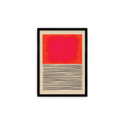 Framed Abstract Art Print Poster Wall Home Decor Modern Contemporary Pink Red Shapes Lines Colorful Unique Hand-drawn Minimal Mid-century