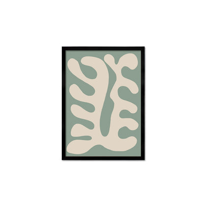 Framed Abstract Art Print Poster Wall Home Decor Modern Contemporary Green Matisse Leaf Cut-out Unique Minimal Organic Boho Mid-century Palm