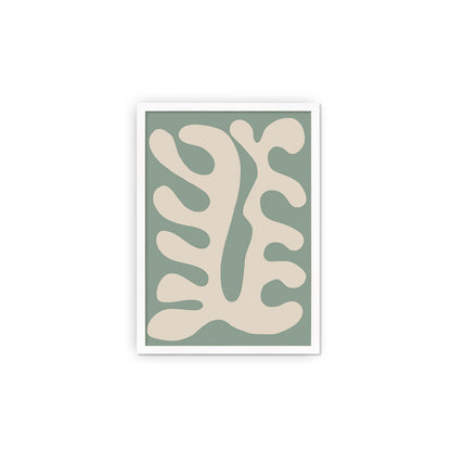 Framed Abstract Art Print Poster Wall Home Decor Modern Contemporary Green Matisse Leaf Cut-out Unique Minimal Organic Boho Mid-century Palm