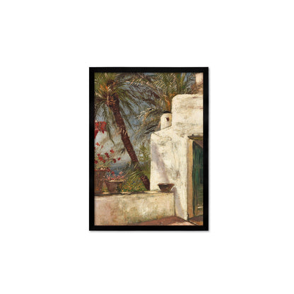 Palmenterrasse Capri Wall Framed Art Print Poster Hermione von Preuschen Italy Sorrento Classic Painting Amalfi Room Decor Pretty Palm Frame