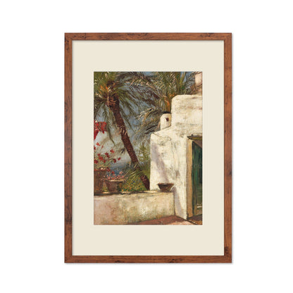Palmenterrasse Capri Wall Framed Art Print Poster Hermione von Preuschen Italy Sorrento Classic Painting Amalfi Room Decor Pretty Palm Frame