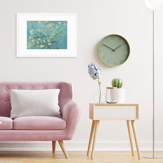 Vincent Van Gogh Art Print Poster Impressionist Almond Blossoms Floral Flowers Impressionism Painting Framed Mounted Wall Beautiful A2 A3