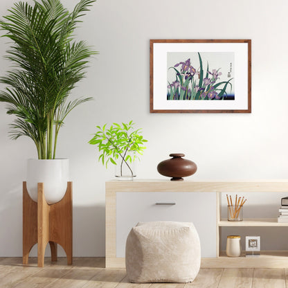 Japanese Art Hokusai Framed Mounted Ukiyo-e Wall Decor Print Poster Woodblock Irises Flowers Landscape Insects Calligraphy Beautiful A2 A3