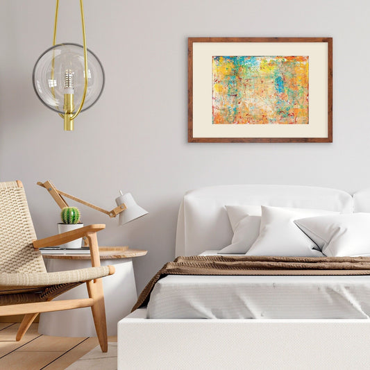Contemporary Abstract Art Framed Mounted Wall Decor Print Poster Painting Original Modern Expressionism Original Unique Pretty Beautiful