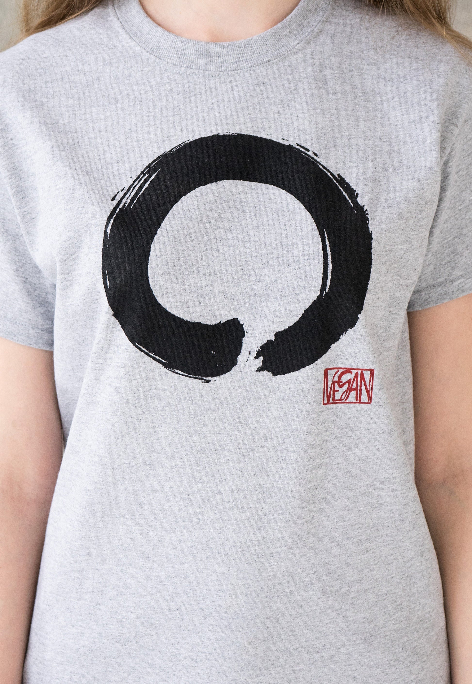 Vegan T Shirt - Enso Buddhist Circle - Vegetarian Veggie Buddhist Buddhism Wabi Sabi Zen Peace Men's Women's Unisex Graphic Printed Top Tee