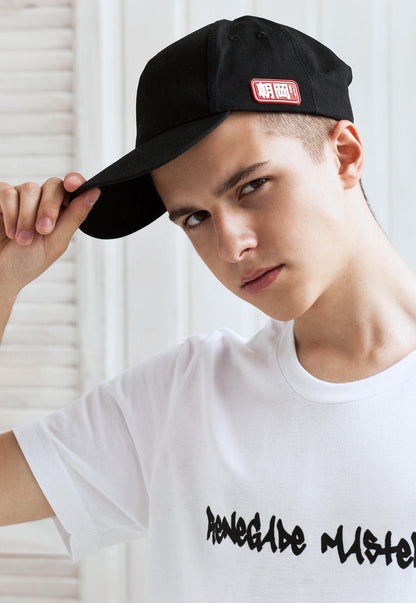 Classic Black Baseball Cap with Japanese Vinyl Applique - Retro Vintage Mens Womens Black Kuroi Hat Japan Aesthetic Streetwear 70s 80s 90s