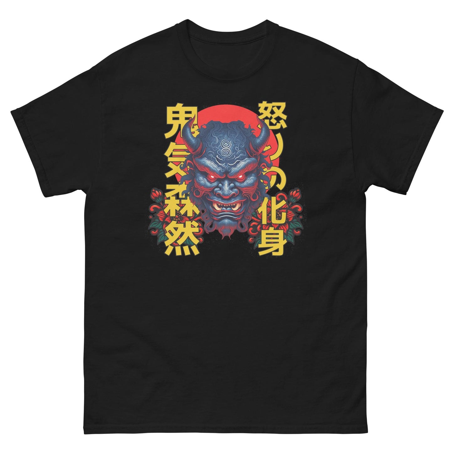 Japanese Oni Demon Mask T Shirt Mens Womens Unisex Japan Samurai Warrior Hannya Tattoo Traditional  Folklore Mythology Kanji Caligraphy