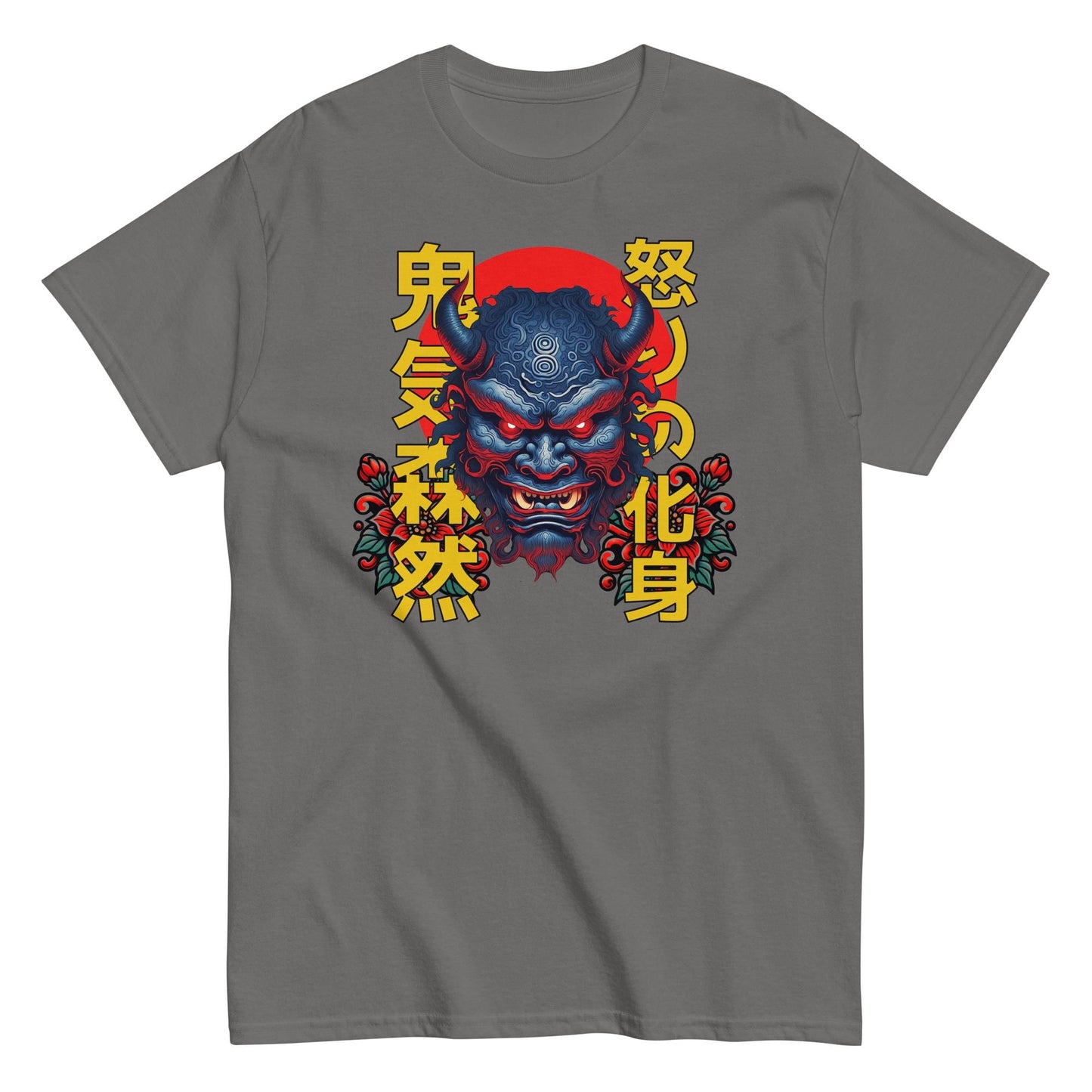 Japanese Oni Demon Mask T Shirt Mens Womens Unisex Japan Samurai Warrior Hannya Tattoo Traditional  Folklore Mythology Kanji Caligraphy