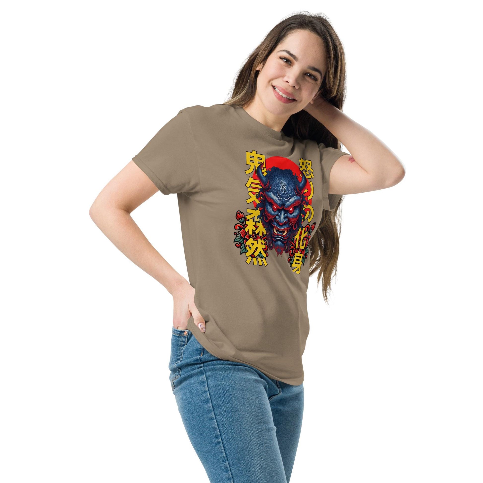Japanese Oni Demon Mask T Shirt Mens Womens Unisex Japan Samurai Warrior Hannya Tattoo Traditional  Folklore Mythology Kanji Caligraphy