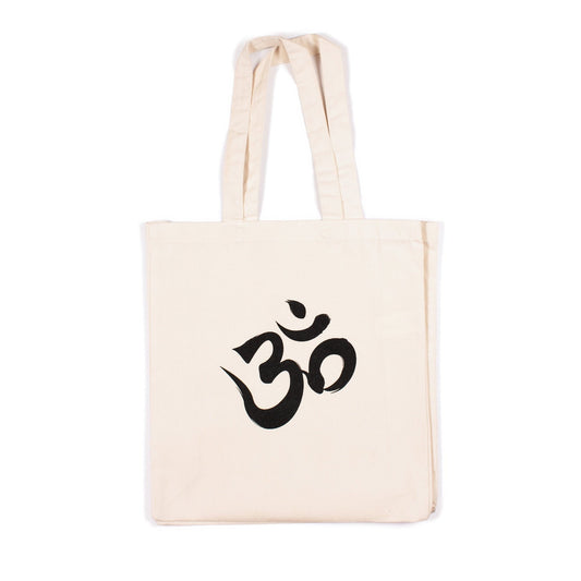 Om Ohm Aum Tote Cotton Canvas Tote Shopper Bag Screen Printed Eco Friendly Market Tote Yoga Art Buddhism Meditation Hinduism Hindu Buddhist