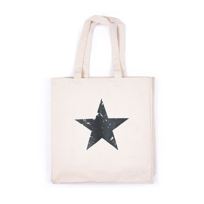 Star Print Tote Vintage Retro Style Abstract Geometric Art Yoga Positive Inspirational Cotton Canvas Shopper Bag Printed Eco Friendly Market