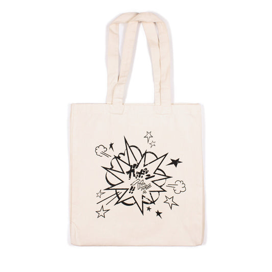 Manga Explosion Tote – Japanese Japan Kawaii Manga Anime Cotton Canvas Tote Shopper Bag Screen Printed Eco Friendly Market Comics Comic Book