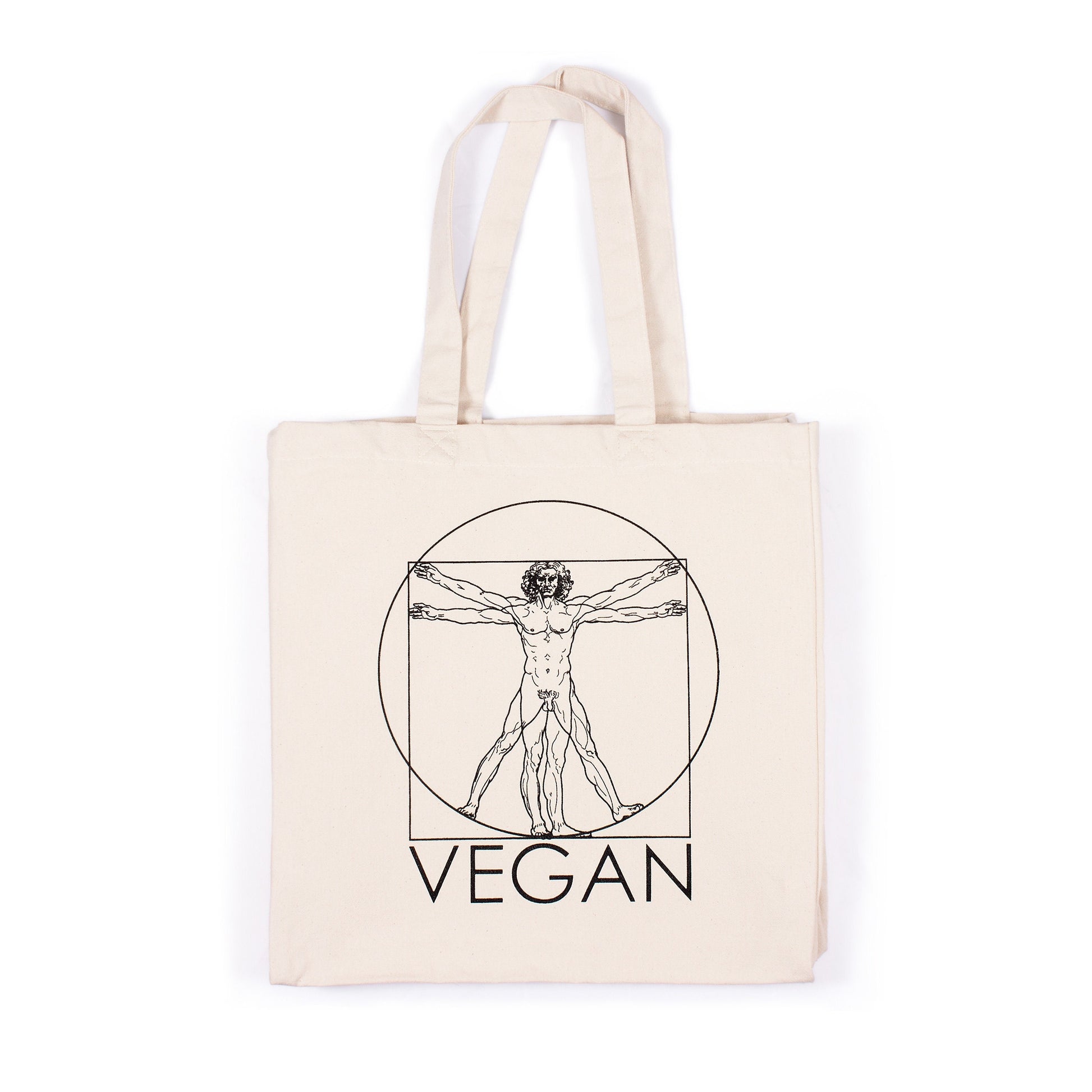 Vegan Tote Bag - Art Typography Slogan Minimalist Design Cotton Canvas Tote Da Vinci Drawing Sketch Shopper Bag Printed Eco Friendly Market