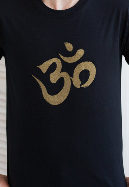 Om Ohm Aum T Shirt - Yoga Buddhism Meditation Hinduism Hindu Buddhist Sanskrit Calligraphy Lotus Mandala Hamza Hamsa Mens Womens Printed Tee