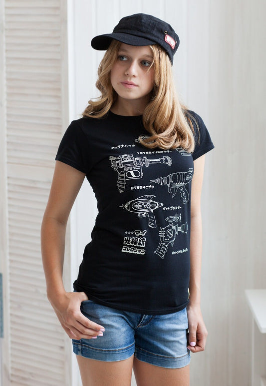 Japanese T Shirt Ray Gun Blaster Phaser Zap Laser Japan Retro Kawaii Anime Manga Cute Gifts For Her Cosplay Comicon Women's Printed Tee Top